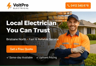 One page website design for local tradie electrician